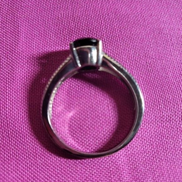 Thai Black Spinel Solitaire Stainless Steel Ring - Picture 5 of 5